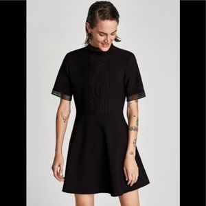 Zara Little Black Dress with Lace Details, XS